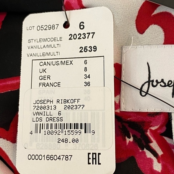 Joseph Ribkoff Sleeveless Vanilla Multi Color Shift Dress Size 6 - Picture 7 of 10